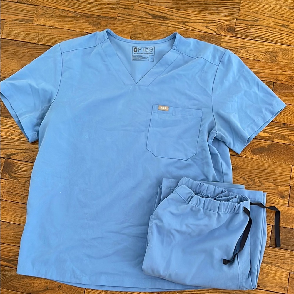 Figs Light Blue Scrub Set